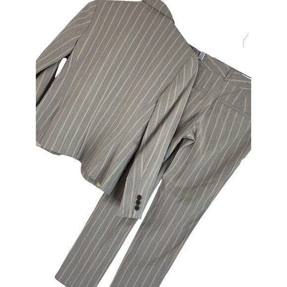 Banana Republic Womens Stripe Two-Piece Suit Set 00P Blazer & Pants - Picture 11 of 13